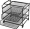 DecoBrothers Stackable Letter Tray Paper Organizer, 3 Tier, Black